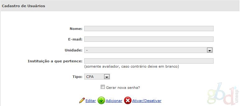 Usuários Objetivo Gerenciar os usuários que cadastrados no sistema e que, portanto, tem acesso ao mesmo. Acesso Com o usuário autenticado no sistema, acesse no menu principal a opção Usuários.