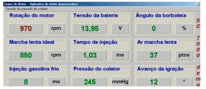 Um SCANNER? obtendo os dados dos sensores A figura acima mostra o equipamento SC 7000 da Planatc obtendo os dados dos sensores espalhados pelo motor.