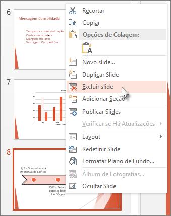 Layout de slide Se não encontrar um layout de slide