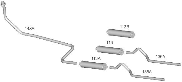 PICK-UP D-10 / D-20-78/88 148A 2301 Tubo do Motor 78/85 Ø 2 (50,8 mm) 350,00 113 2297 113A 135A 2298 136A 2303 Silencioso