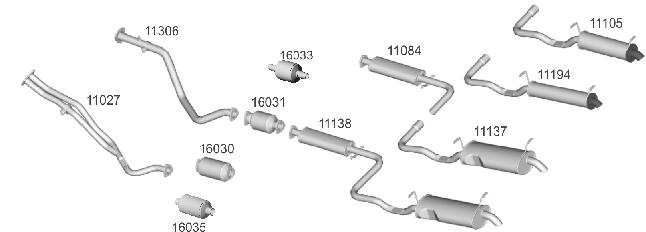 GOL 1.6 / 1.8 / 2.0 Mi - 97/99 16030 11201 137mm 11306 4908 Tubo do Motor Inox com Sonda 1.6 / 1.8 730,00 11201 Tubo do Motor Inox com Sonda 2.