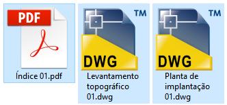 Uma vez que o levantamento topográfico e a implantação estão já no ficheiro de arquitetura, os ficheiros DWG, podem não vir assinados digitalmente.