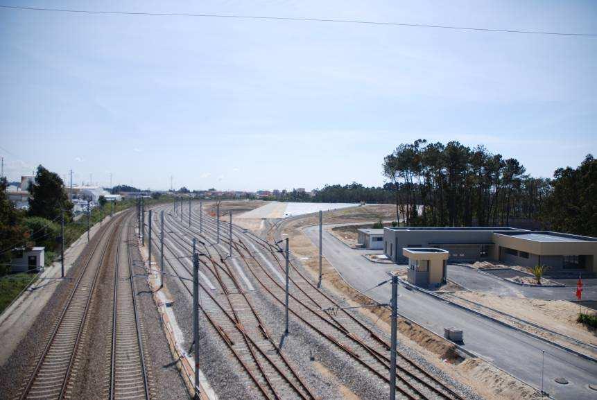 hectares de área total (3 ha de área de parqueamento) - Ligação ferroviária