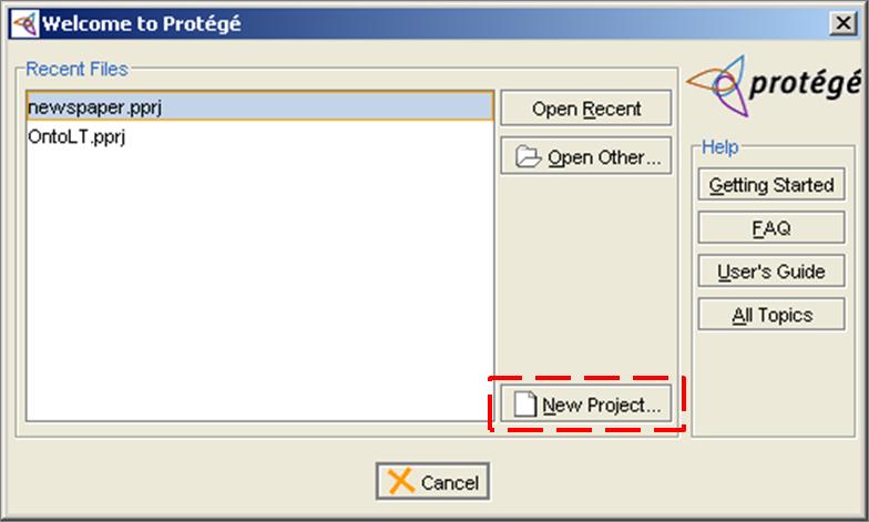 Feito isso, para carregar o OntoLP acesse na barra de menu as opções Project Configure... (Figura 40