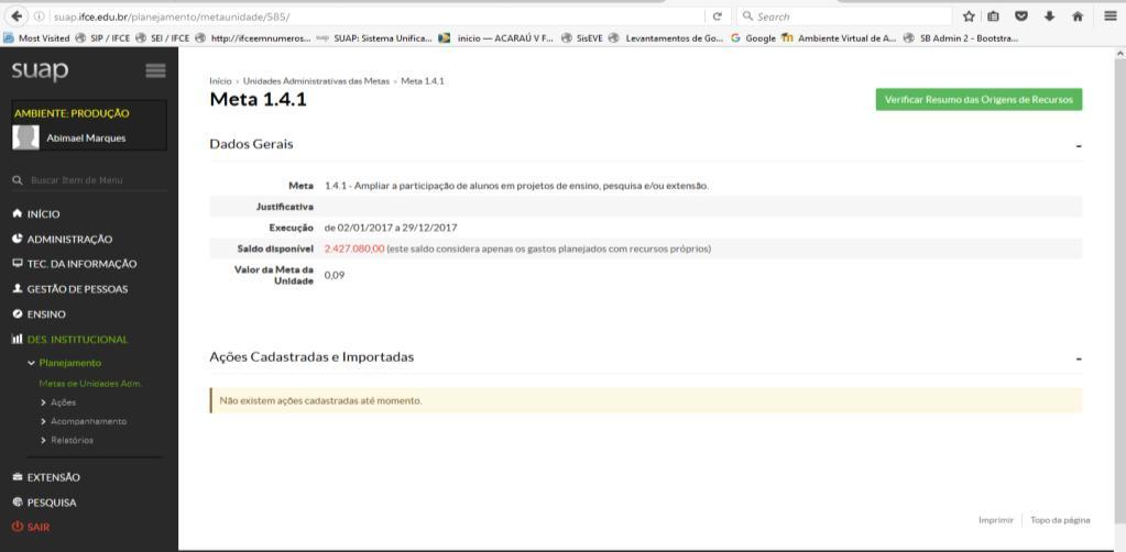 Ressalta-se que haverá casos em que o valor da meta da unidade estará representado por um número não inteiro, para esses casos significa dizer que a meta corresponde a um percentual.