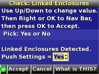 10. Navegue até Accept (Aceitar) e pressine OK para aplicar as Enclsure Settings (Cnfigurações d gabinete) (Pwer Mde [Md de energia], Pwer Limit [Limite de energia], Dynamic Pwer [Energia dinâmica],