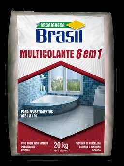 MULTICOLANTE 6 EM 1 ARGAMASSA COLANTE PARA ASSENTAR REVESTIMENTOS CERÂMICOS EM ÁREAS INTERNAS E EXTERNAS, FACHADA*, PISO SOBRE PISO INTERNO, PORCELANATO, PASTILHA DE PORCELANA, PISCINA, REVESTIMENTOS