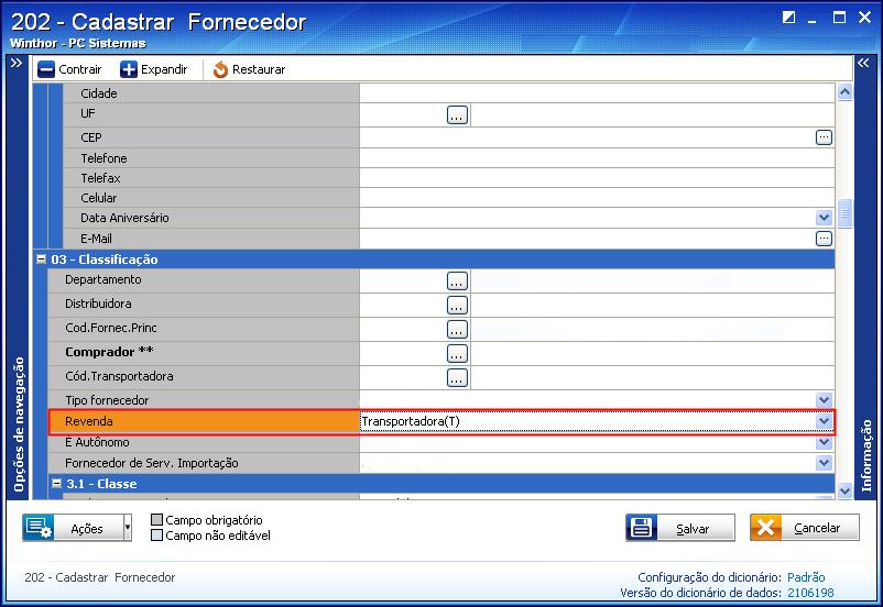 Transportadora Se for utilizada a tributação PIS/COFINS para Transportadora, siga os procedimentos abaixo: 2.