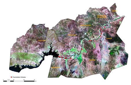 Dinâmica da Paisagem no Submédio do Rio São Francisco 7 sistemas intensivos, com áreas distintas de terras recreativas e irrigadas.