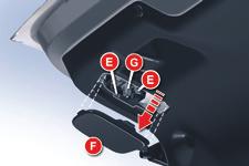Luzes de mudança de direcção: PY21W Substituição das luzes na porta da mala F Abra a mala.