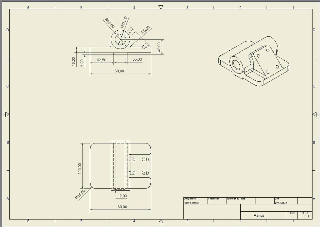 Autodesk Inventor 5 Parte 2 Pág. 12/24 Figura 13 Criando a vista de corte Agora criaremos a vista de corte em desvio. Na barra de ícones à esquerda, clique na opção Section View.