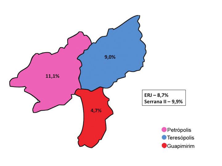 PAINEL REGIOL PERCENTUAL DE OCUPADOS SEGUNDO A POSIÇÃO OCUPAÇÃO: ESTADO DO RIO DE JANEIRO, SERRA II E MUNICÍPIOS, 2010 Fonte: IETS com base nos dados do Censo/IBGE(2010).