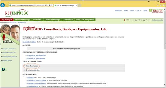 Estímulo Emprego Candidatura (continuação) Autenticando a entidade empregadora acede-se