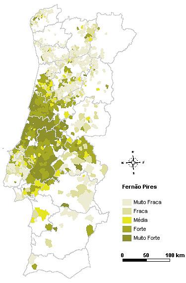 Área de Vinha por Região Vitivinícola Segundo dados do SIGV, apresentam-se os gráficos relativos às áreas de vinha por Região Vitivinícola, bem como as principais castas de uva para vinho em Portugal