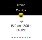 Se tiver Moves planeados, o dispositivo mostra-lhe o que se segue depois de efetuar a sincronização com o Movescount. Para ver as suas próximas sessões de treino planeado: 1.