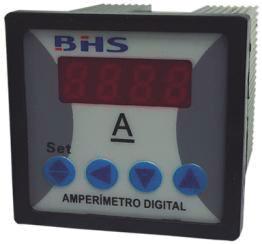Amperímetro digital para corrente contínua - BDI-E294ADC Características Medição em Corrente Contínua c.c (---). Campo de medição 0,1~5A direta. Programável para qualquer shunt 60 mv até 9999A.