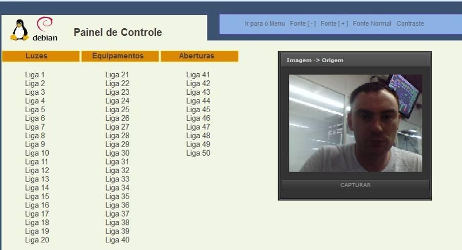 FIGURA 22: PAINEL DE CONTROLE DO SISTEMA DE AUTOMAÇÃO JOGO AS AVENTURAS DE JOCA VALENTE É um protótipo de ambiente de reabilitação espacial e sensorial para pessoas