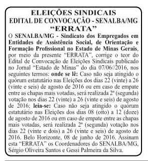 12-Eleições Sindicais [Estado de Minas - BH -