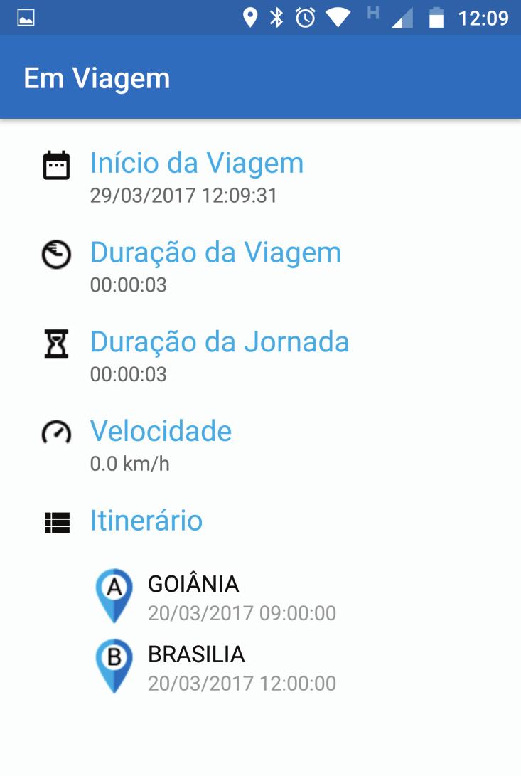 Conhecendo o Aplicativo Informações da viagem em