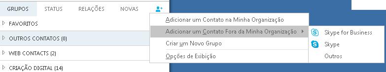 [Adicionar um usuário externo] Você pode incluir usuários que não estejam em um grupo pré-definido. Para isso, siga as etapas: 1.