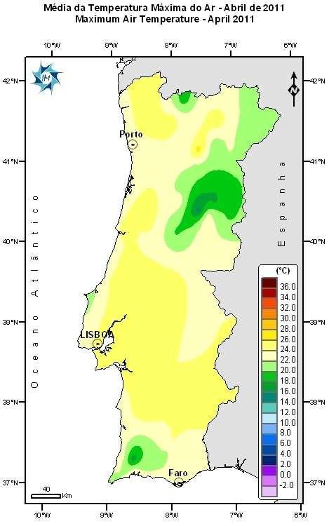 Os valores médios mensais da temperatura mínima variaram entre 7.37ºC em Penhas Douradas e 15.20ºC em Lisboa/I.G.