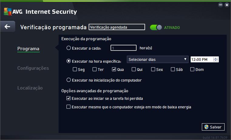 Em cada guia, você pode simplesmente desativar o botão de "semáforo" para desativar o teste programado temporariamente e ativá-lo novamente quando surgir a necessidade. 3.7.4.1.