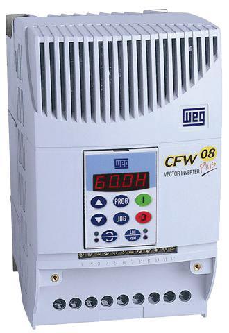 WEG CFW-08 Variable Frequency Drive a.c. inverters The WEG CFW08 Series of drives features the compact size of a microdrive yet the full functionality of much larger competitors.