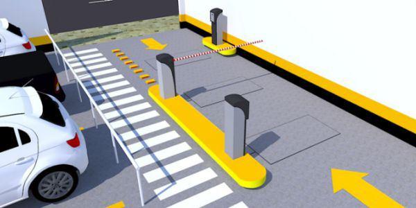 distintas em via única COMPOSIÇÃO - Sistema de Gestão - Terminal de Entrada - Terminal de Saída - Cancela Automática - Sensores