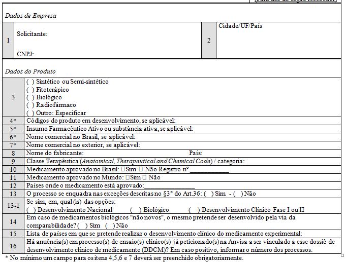 Formulário de petição para anuência em processo do DDCM Classificação ATCC: https://www.whocc.