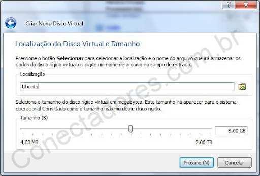 Ao final de tudo é apresentado um resumo da VM a ser criada: Configurando