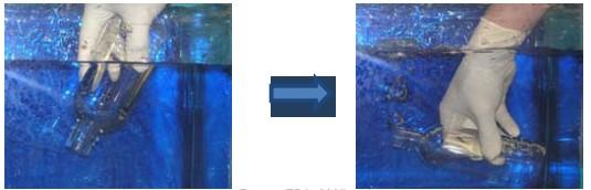 possibilitando a homogeneização; f) Fechar o frasco imediatamente após a coleta, fixando bem o papel protetor ao redor do gargalo e trazer ao laboratório sob refrigeração; g) Em poços sem bomba, a