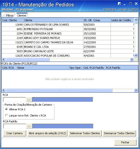 Selecione os Clientes que serão direcionados e preencha os campos e.