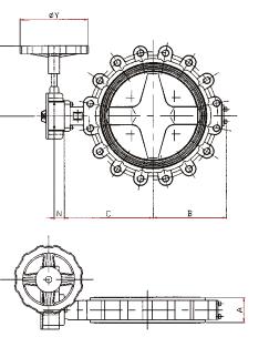 Válvulas concêntricas - API 609 Categoria A Válvula Série DS Válvulas de grandes diâmetros. Nota:. Face a Face dimensões normativo em milímetros. 2.