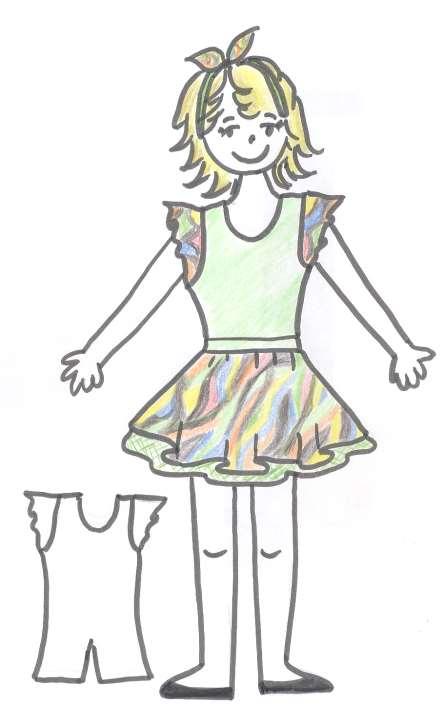 MUSICAL CAIXA DE BRINQUEDOS 2 o ano Meninas Colan de perninha em suplex com aba nas mangas do mesmo tecido da saia (amarelo ou verde ou