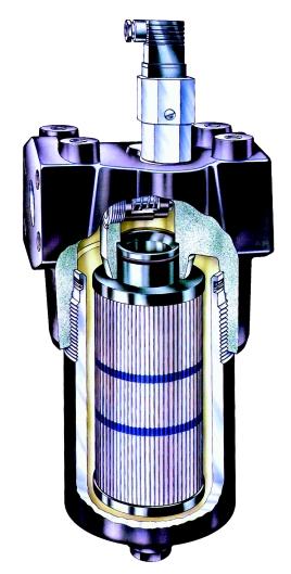 Filtros de Alta Pressão Série 18/28/38P Características Entrada/Saída SAE, ISO 6149 ou flange, fornecem o máximo de flexibilidade na montagem Indicador Disponível como visual (auto restaurar) ou