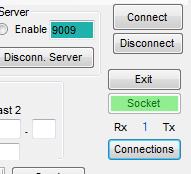 Conectar ao servidor na Interface: Primeiramente clicar em Server e preencher o número da porta que precisa ser o mesmo definido na conexão do servidor. (Ver depois as portas de cada arquivo.cpn).