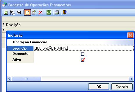 28/39 Incluir. Descrição: Nome da operação. Ok.