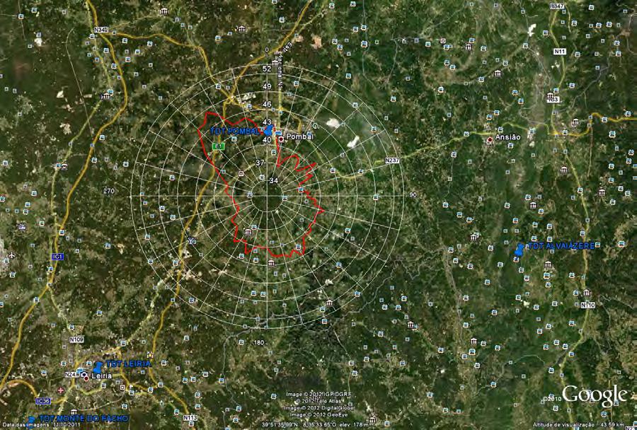 8.4 Ponto 3 (P03) Local: Rua Coordenadas geográficas (WGS84): Latitude: 39º 52'. " N Longitude: 08º 38'. " W 8.4.1 Diagramas Polares de Receção (P03) Diagrama