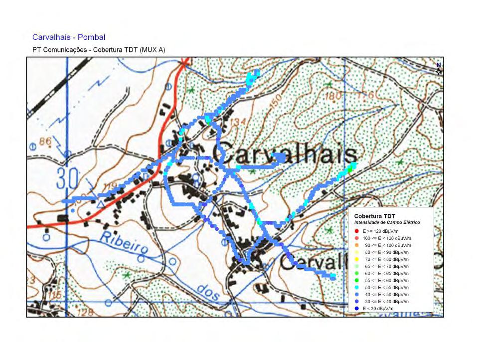 3.2.1 Mapa de Intensidade de Campo Elétrico Mapa de Intensidade de Campo Elétrico 3.2.2 Mapa de Cobertura Fixa Exterior (não
