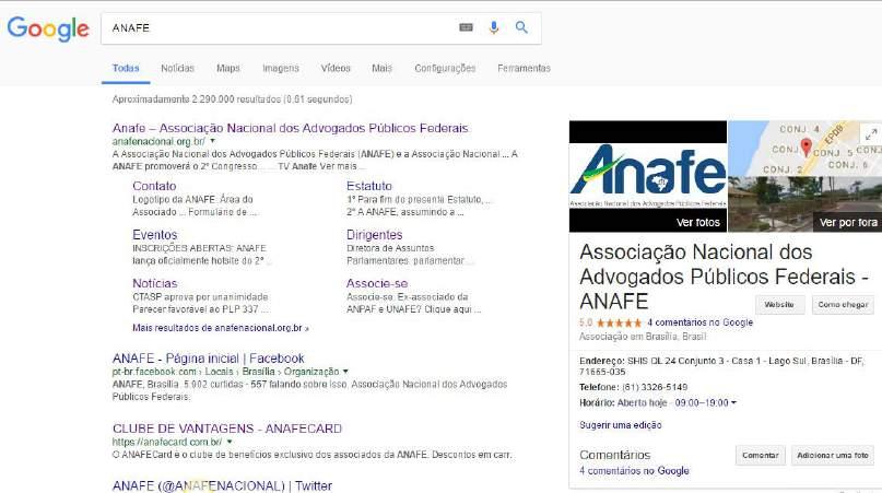 ANAFE é a mais Lembrada O portal da ANAFE foi consolidado como referência sobre a Advocacia Pública Federal.