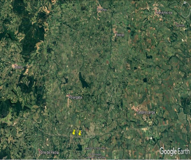 A B Figura 1 - (A) Localização geografica dos afloramentos estudados. (B) Afloramento geral da Formação Serra Alta, Estado de São Paulo, borda leste da Bacia do Paraná.