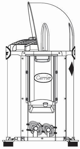 5.5.6 Instalação do Kit Defletor de Ar A instalação do kit defletor de ar na unidade condensadora pode ser feito em duas posições; com a saída de ar voltada para a esquerda (fig.