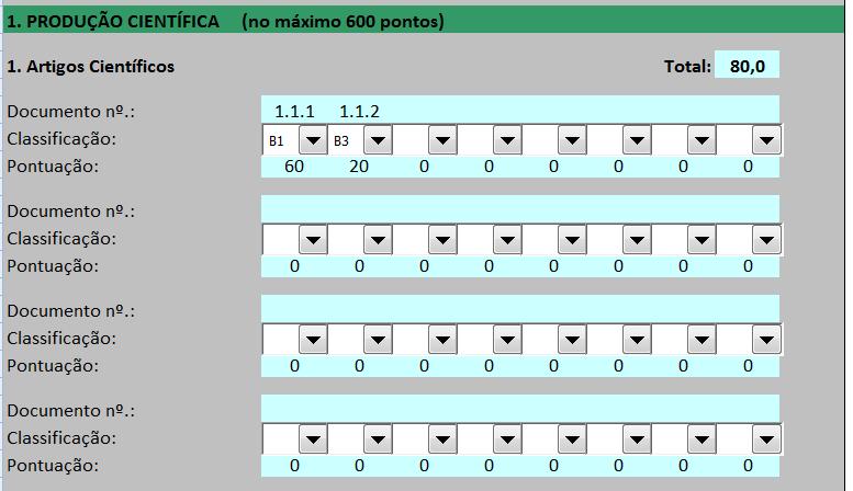 candidato no documento comprobatório correspondente que será entregue juntamente com a planilha, para que a respectiva pontuação aferida seja efetivamente computada.