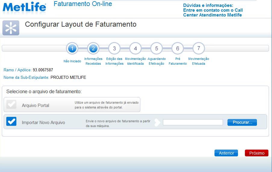 Processar faturas com movimentações