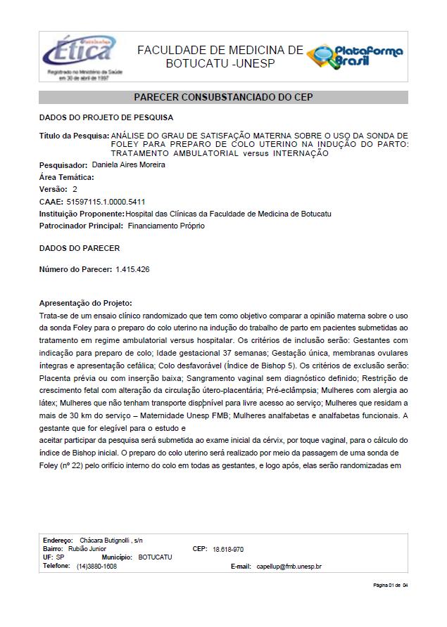 52 ANEXO IV: Aprovação pelo Comitê de Ética