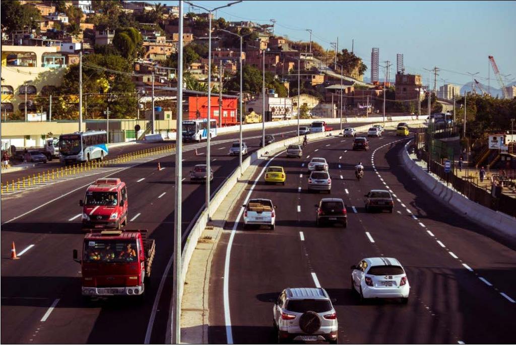 entre o acesso à Ponte Rio Niterói e o Trevo do Bairro Barreto (Niterói), trecho com 2,4 km.