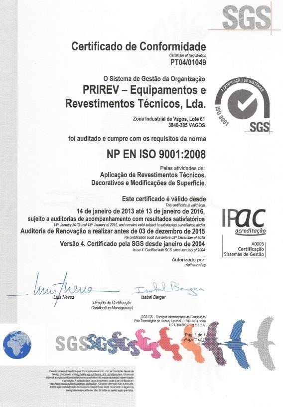 CERTIFICAÇÃO Certificação de Qualidade ISO