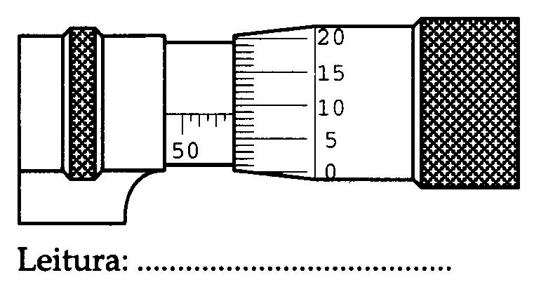 Quando no micrômetro houver nônio, ele indica o valor a ser acrescentado à leitura obtida na bainha e no tambor.