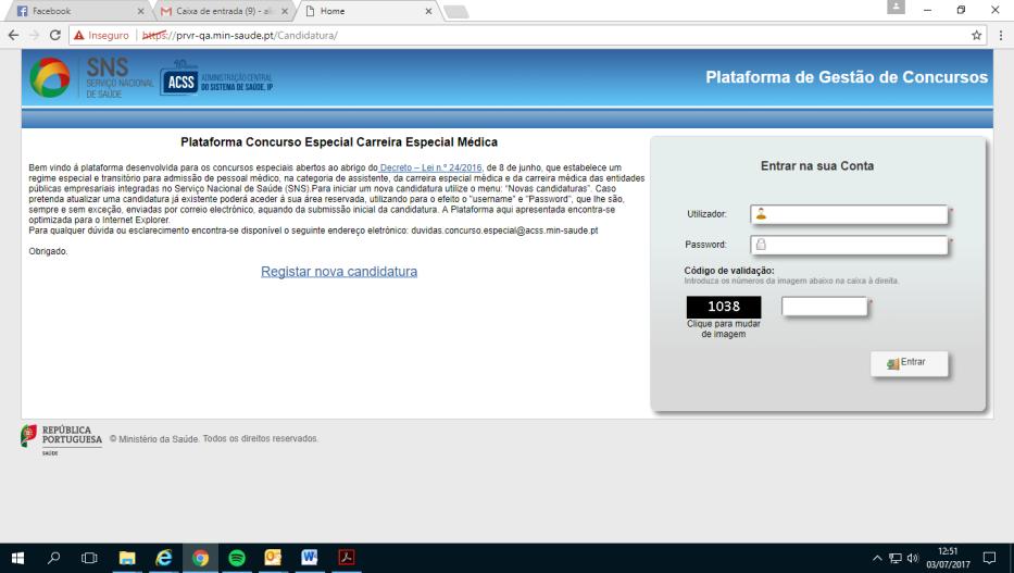 Submissão de candidatura: Para efeitos de submissão da sua candidatura ao presente procedimento concursal deverá aceder à página eletrónica da Administração Central do Sistema de Saúde, I.P. (ACSS,IP), em www.