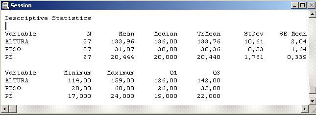 menu Calc> Column Statistics / Row Statistics, também se podem obter diferentes estatísticas).